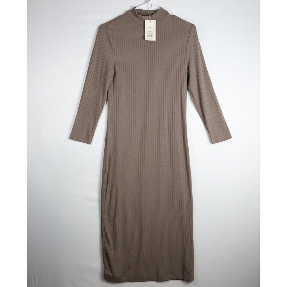 Women's Long Sleeve Maxi Sweater Dress - A New‎ Day Rubble Brown Size XS NWT